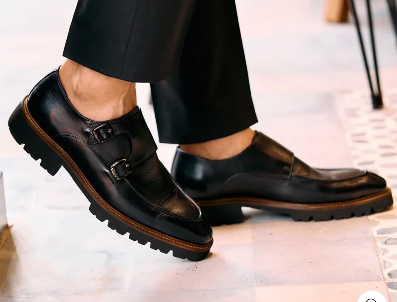 Henry: Chaussures à boucles - Cuir Noir